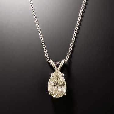 Pear-Shaped Diamond Solitaire Pendant