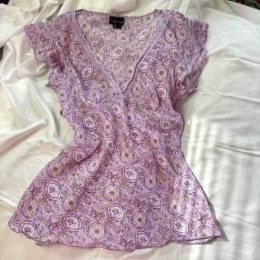 Vintage purple y2k paisley top