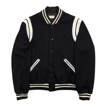 Yves Saint Laurent Teddy Varsity Jacket Black Whit