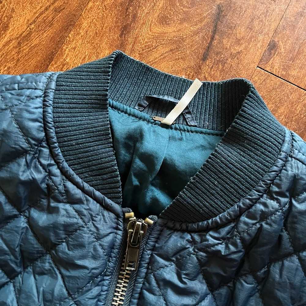 FREE PEOPLE Teal Oversized Quilted Bomber Jacket … - image 6