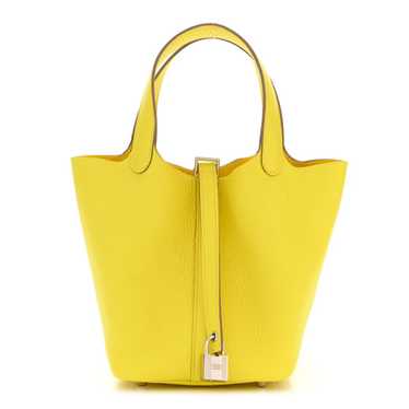 HERMES Taurillon Clemence Picotin Lock 18 PM Limon