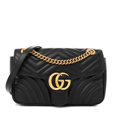 GUCCI Calfskin Matelasse Mini GG Marmont Shoulder 