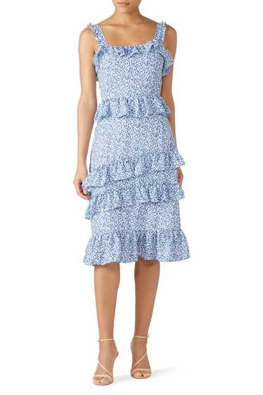 Alexia Admor Blue Ivory Floral Dress