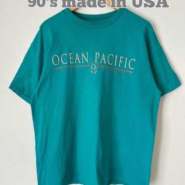 OCEAN PACIFIC T-shirt Print T 90's Vintage USA-mad