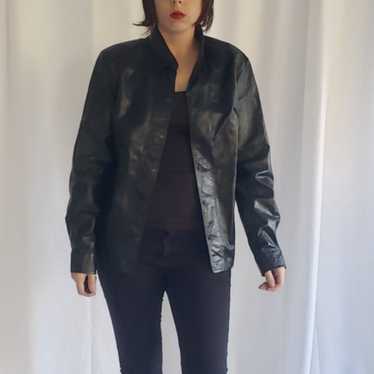 90s/Y2K Express Black Leather Jacket