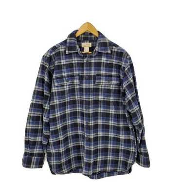 LL Bean Chamois Button Shirt Plaid Flannel Shacket