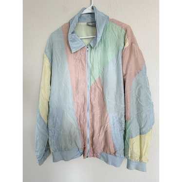 Blair Retro Vintage Pastel Patchwork Bomber Windbr