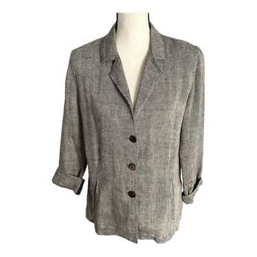 Chicos Blazer Womens Size 1 100% Linen Lightweight