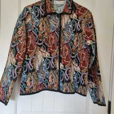 Vintage Sara Studio, horse tapestry jacket,  size 