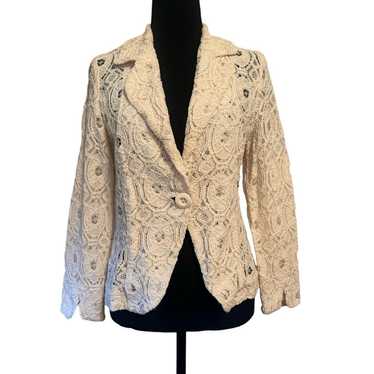 CYNTHIA ROWLEY Ivory Lace Jacket Size Medium