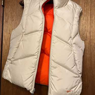 Nike Reversible Down Puffer Vest Orange Cream size