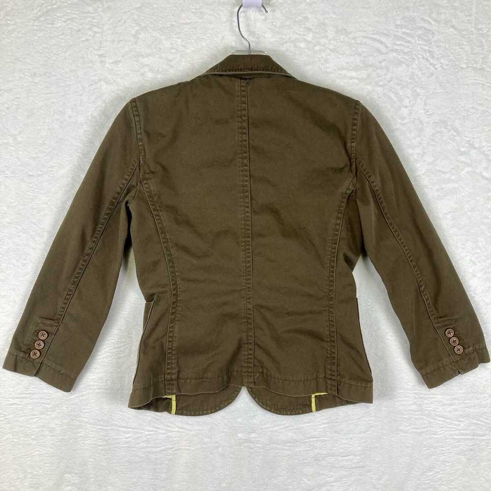 J.Crew Womens XS Cotton Army Green Blazer Vintage… - image 3