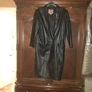 Vintage MCM Black Leather Trench Coat