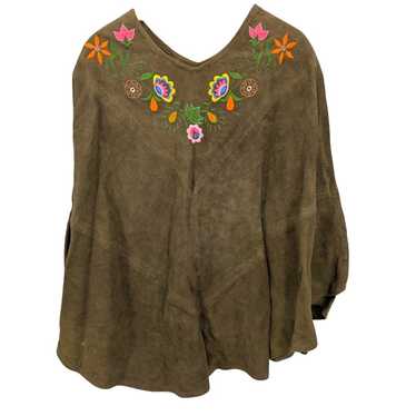 Leather cape 70s vintage - Gem Leather cape 70s vintage - Gem
