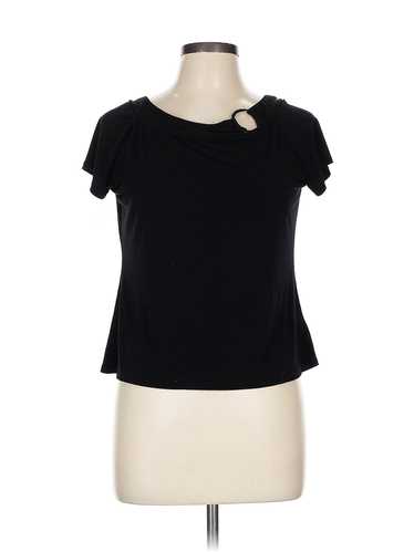 George Women Black Short Sleeve Top L