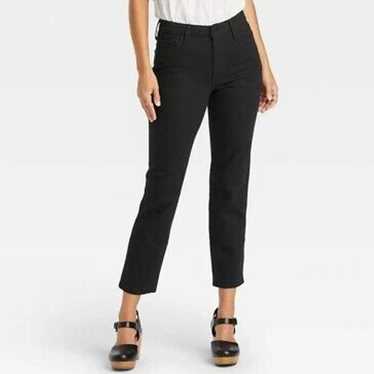 Universal Thread Black High Rise Slim Straight Leg