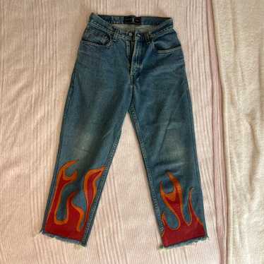 American Vintage Levi Leather Flame Jeans