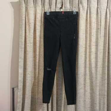 Spanx Vintage Black Distressed Ankle Skinny Jeans