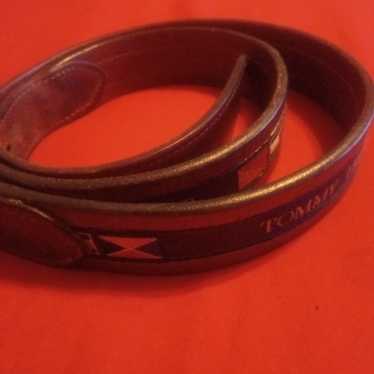 Vintage 90's  Leather  Tommy Hilfiger Flag Belt Si