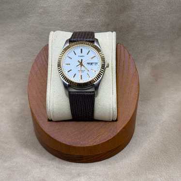 Genuine Leather Gold Tone Timex