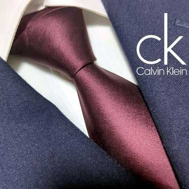 Calvin Klein Tie Solid Tie Plain High-Quality Silk