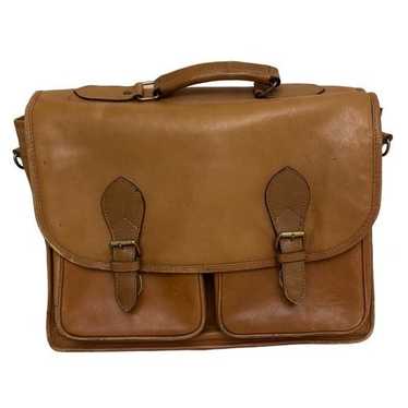 Vintage Leather Briefcase in Tan