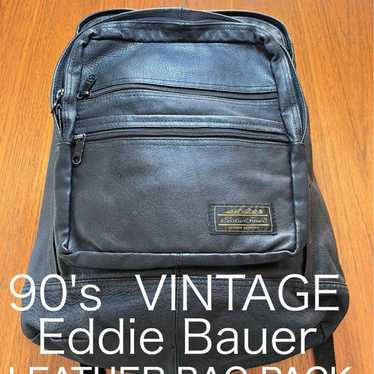 Rare! 90's VINTAGE Eddie Bauer Leather Backpack