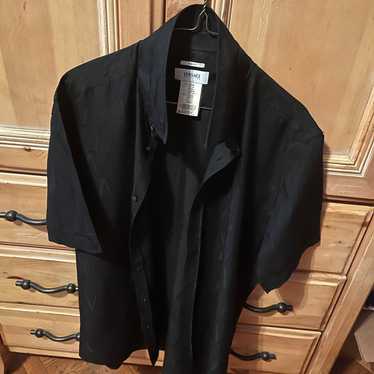 Vintage Versace dress shirt black on black slim fi