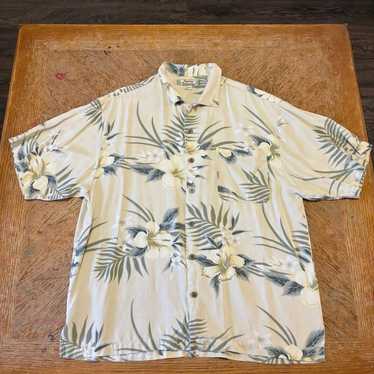 Vintage Tommy Bahama Shirt Mens Large Yellow Silk 