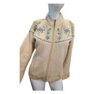 Icelandic Design Embroidered Wool Jacket Womens S… - image 1