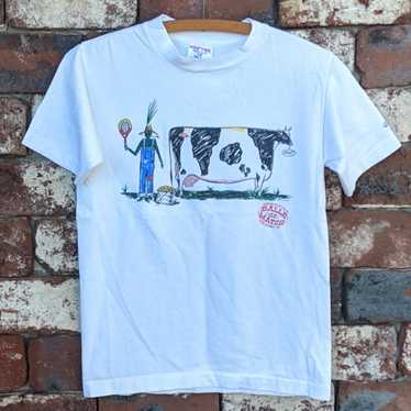 Vintage 1990s Double Sided Cows Graphic T-shirt / Single