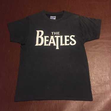 Vtg 80s Beatles Spellout Tee 50/50 Hanes S