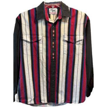 Roper Roper Sport VTG Men’s L Red Striped Pearl Sn