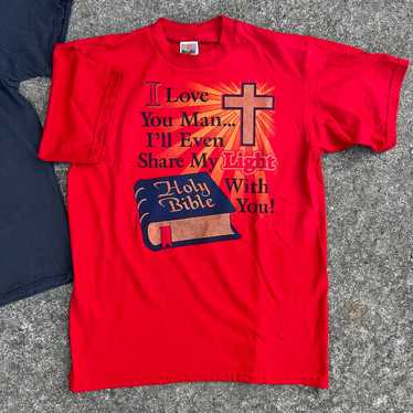 Vintage y2k Jesus Bible tee