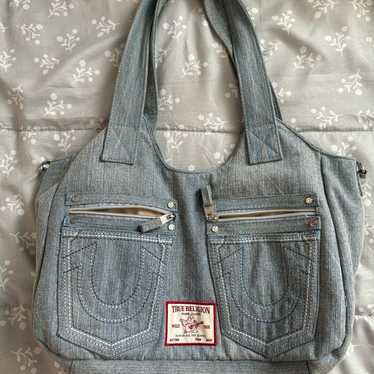 true religion denim tote bag