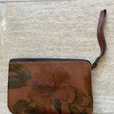 PATRICIA NASH LEATHER WRISTLET W/ FLOWERS