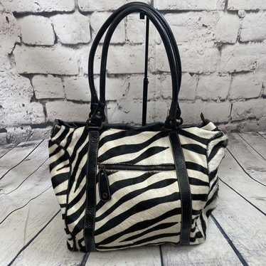 Laura Di Maggio Handbag Zebra Print Tote Genuine L