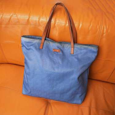 GUCCI GG Nylon Tote Bag GG Pattern Blue