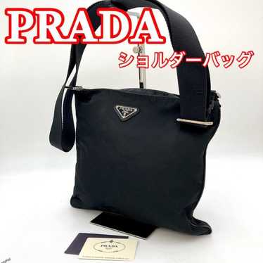 PRADA Shoulder Bag Pocono Black Triangle Logo 1218