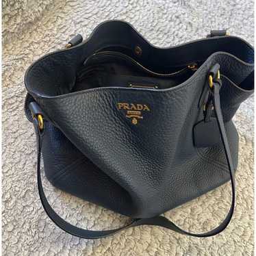 Prada blue leather handbag