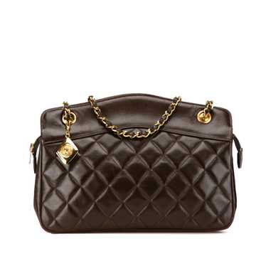 Brown Chanel Quilted Lambskin Medallion Chain Shou