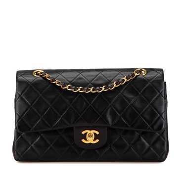 Black Chanel Medium Classic Lambskin Double Flap S