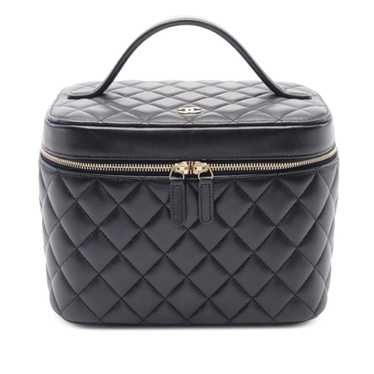 Black Chanel CC Quilted Lambskin Vanity Bag