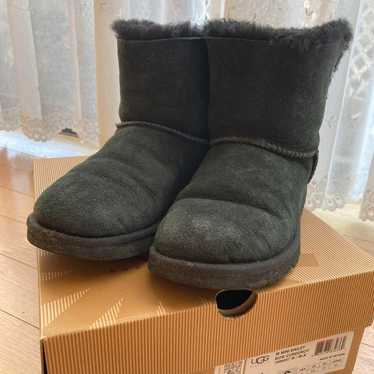 UGG Sheepskin Boots Bailey Bow Black 23cm