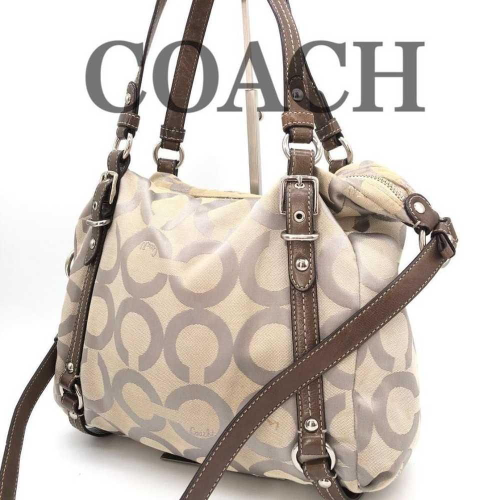 Coach Op Art Shoulder Bag Handbag 2-way - image 1