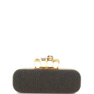 Alexander McQueen Knuckle Box Clutch Studded Suede