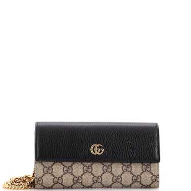 GUCCI GG Marmont Continental Chain Wallet GG Coate