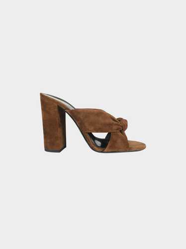 Saint Laurent 2020s Brown Loulou Knot Suede Heeled