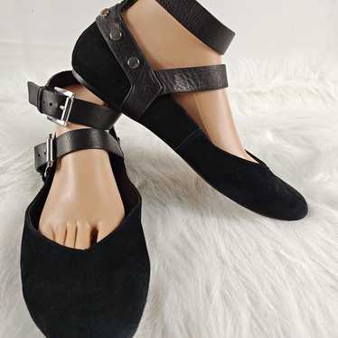 REBECCA MINKOFF | Vivica Black Suede Ballet Flats 