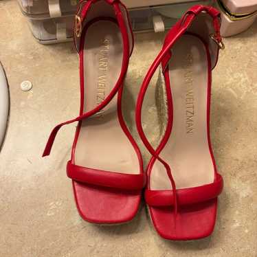 Stuart Weitzman Red Wedge Heels